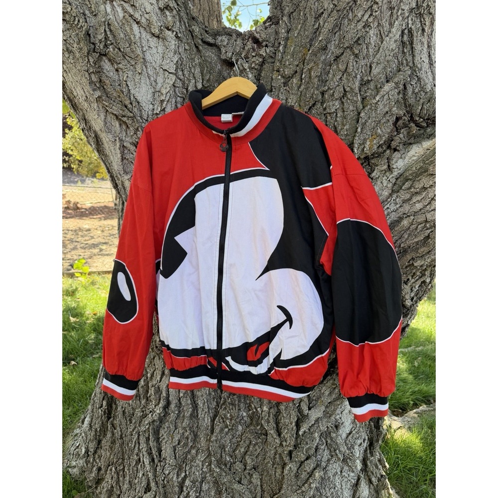 Vintage Disney Mickey & Co Giant Logo Jacket Full Zip Red Unisex Large
